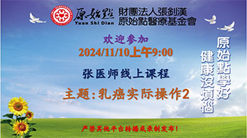 2024/11/10 张医师线上课程 主题 : 乳癌实际操作2-原始点全球同学网